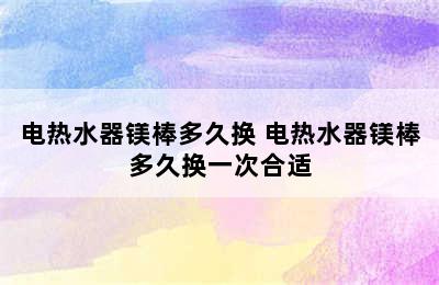 电热水器镁棒多久换 电热水器镁棒多久换一次合适